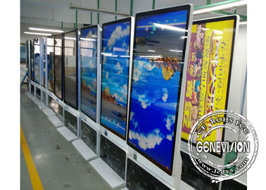 Portrait Displaying Information Kiosk Digital Signage Fhd Lcd Screen Rotatable Stand