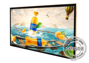 Light Weight Android 7.1 Wall Mount LCD Display With 4G 65 Inch 4K Golden Color